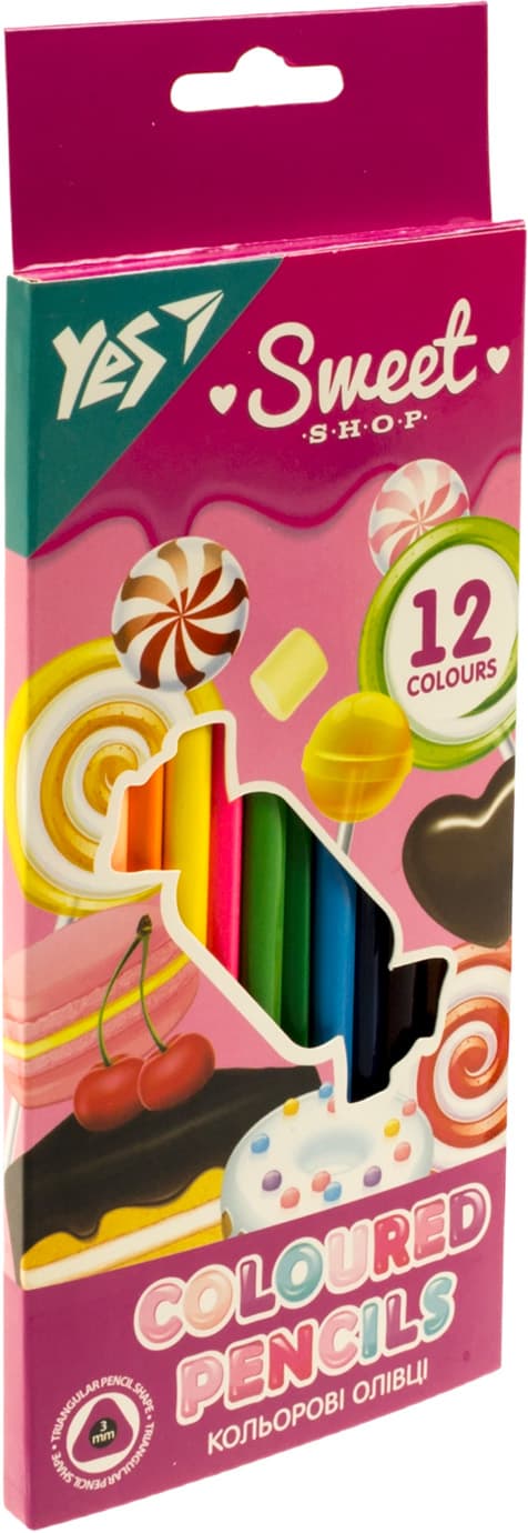 Олівці кольорові 12 кольорів Yes Sweet Cream (12) №290663