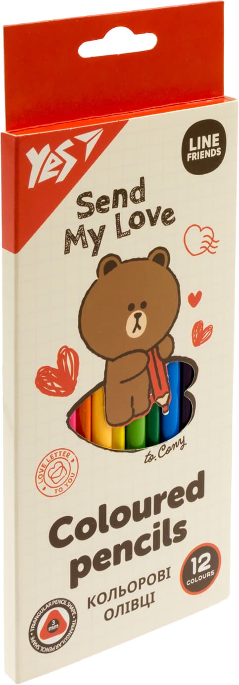 Олівці кольор. 12 кольор. "Yes" №290705 Line Friends(12)(240)