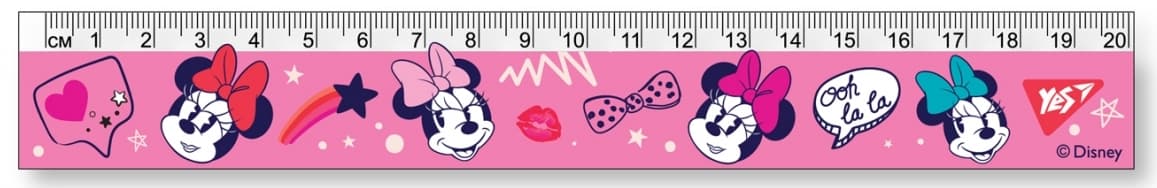 Линейка пласт. 20см "Yes" Minnie Mouse №370621(20)(100)