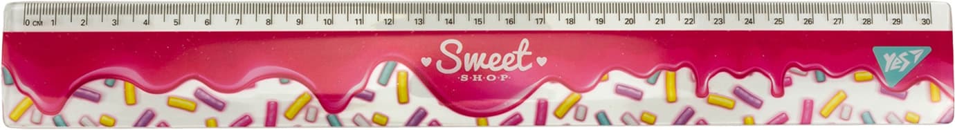 Линейка пласт. 30см "Yes" Sweet cream №370630(20)(100)