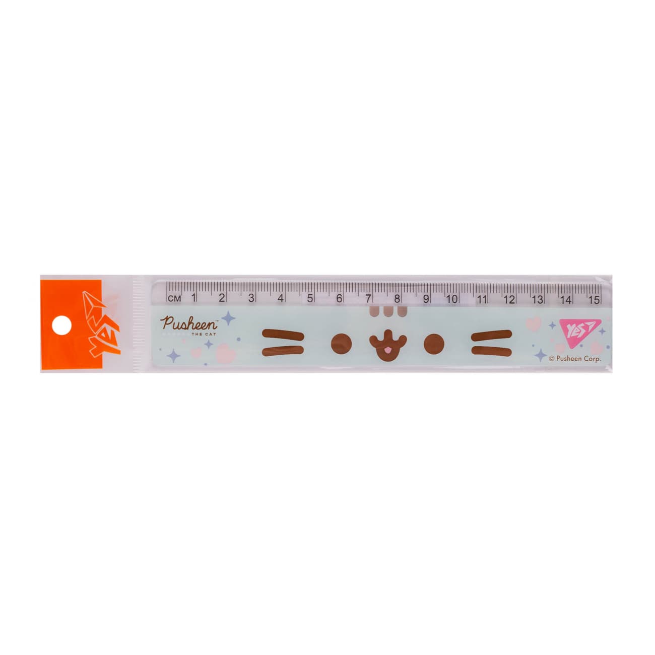 Линейка пласт. 15см "Yes" Pusheen голубая №370682(20)(100)
