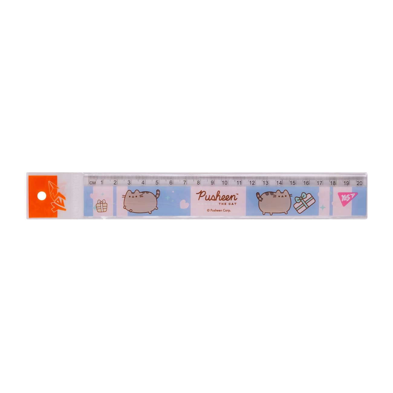 Линейка пласт. 20см "Yes" Pusheen розово-голубая №370683(20)(100)