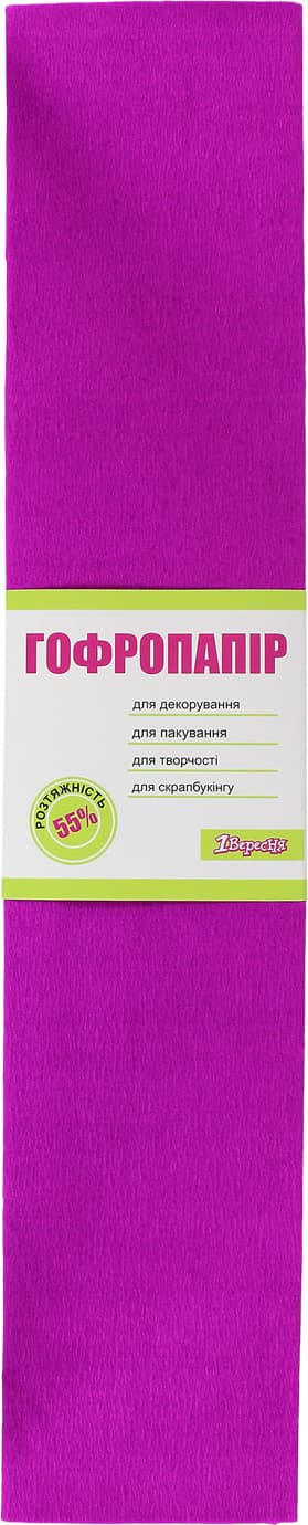 Бумага гофра 5 2мх50 см 55% 26,4 г/м2 1 Вересня малиновая (10) (200) 705544