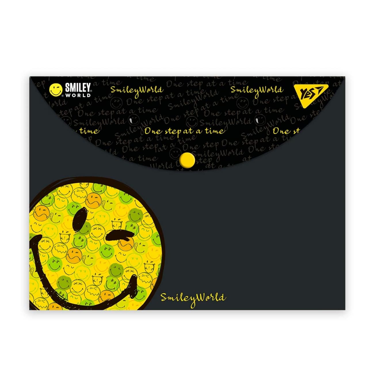 Папка-конверт "Yes" №492016 А4 Smiley World на кнопке(12)(60)(120)