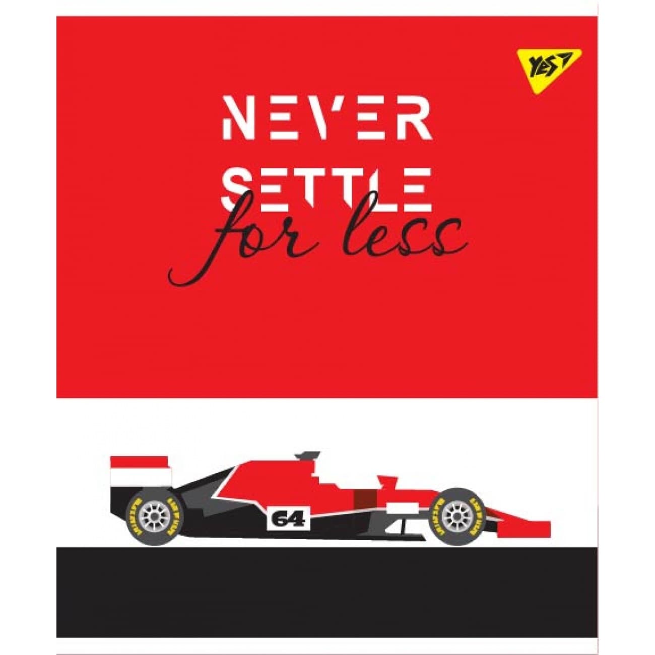 Тетрадь A4 48 листов клетка Yes Never Settle иридиум софт-тач 764418