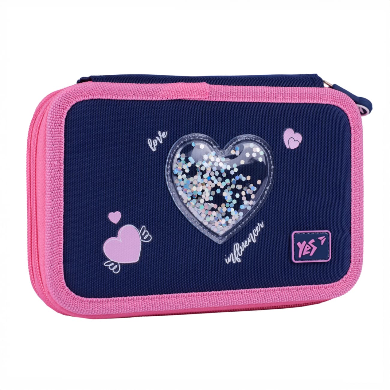 Пенал "Yes" Bright Hearts твёрдый, двойн. №HP-01/533640(48)