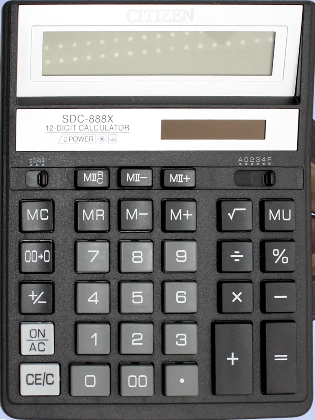 Калькулятор Citizen 12-розрядний чорний SDC-888XBK 