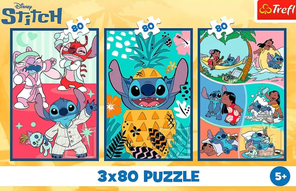 Пазли Trefl 3x80ел. Lilo&Stitch Світ Cтіча №34885