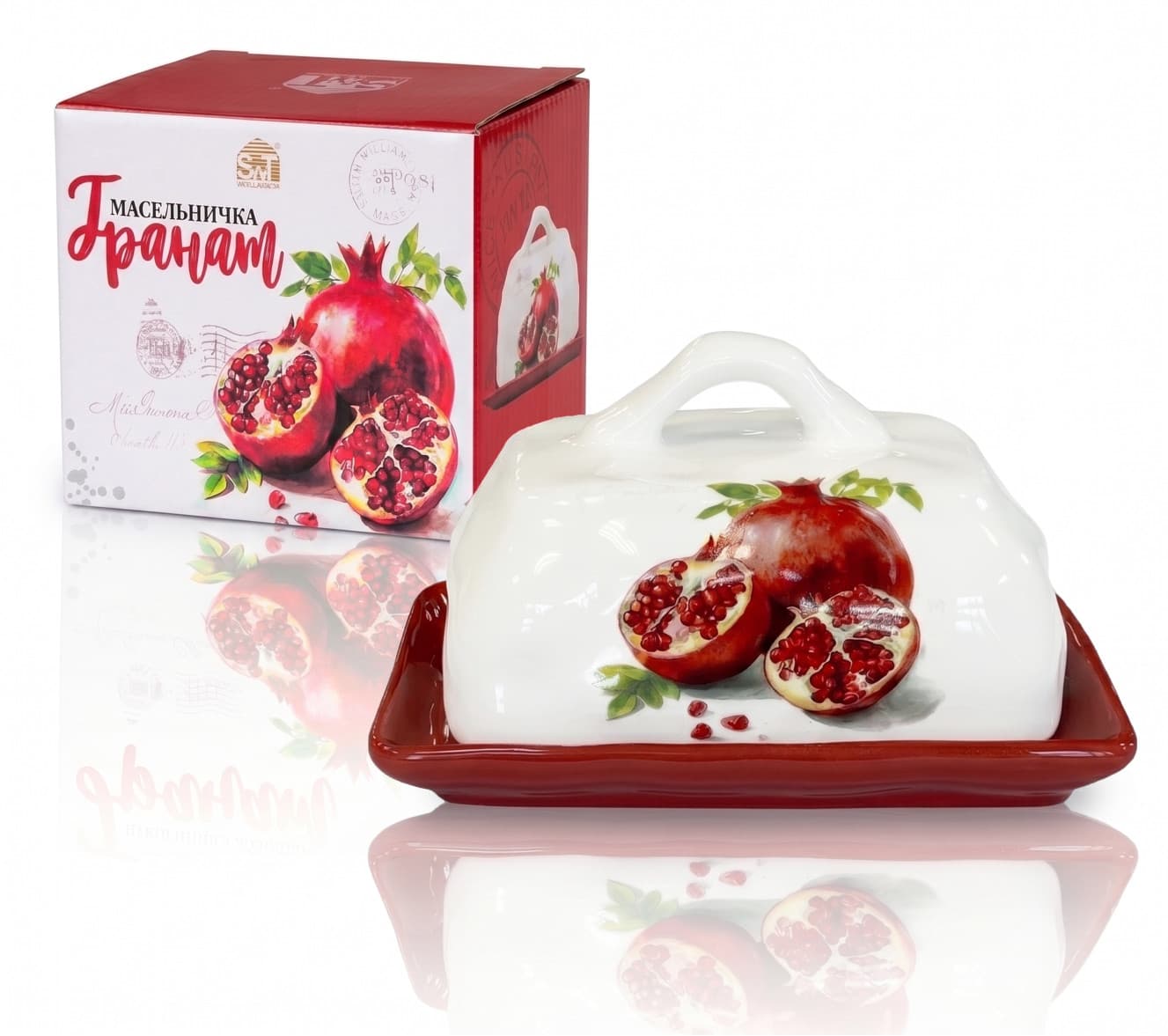 Маслянка керам. "Гранат" 16х13х10см №700-02-24/S&T/(24)