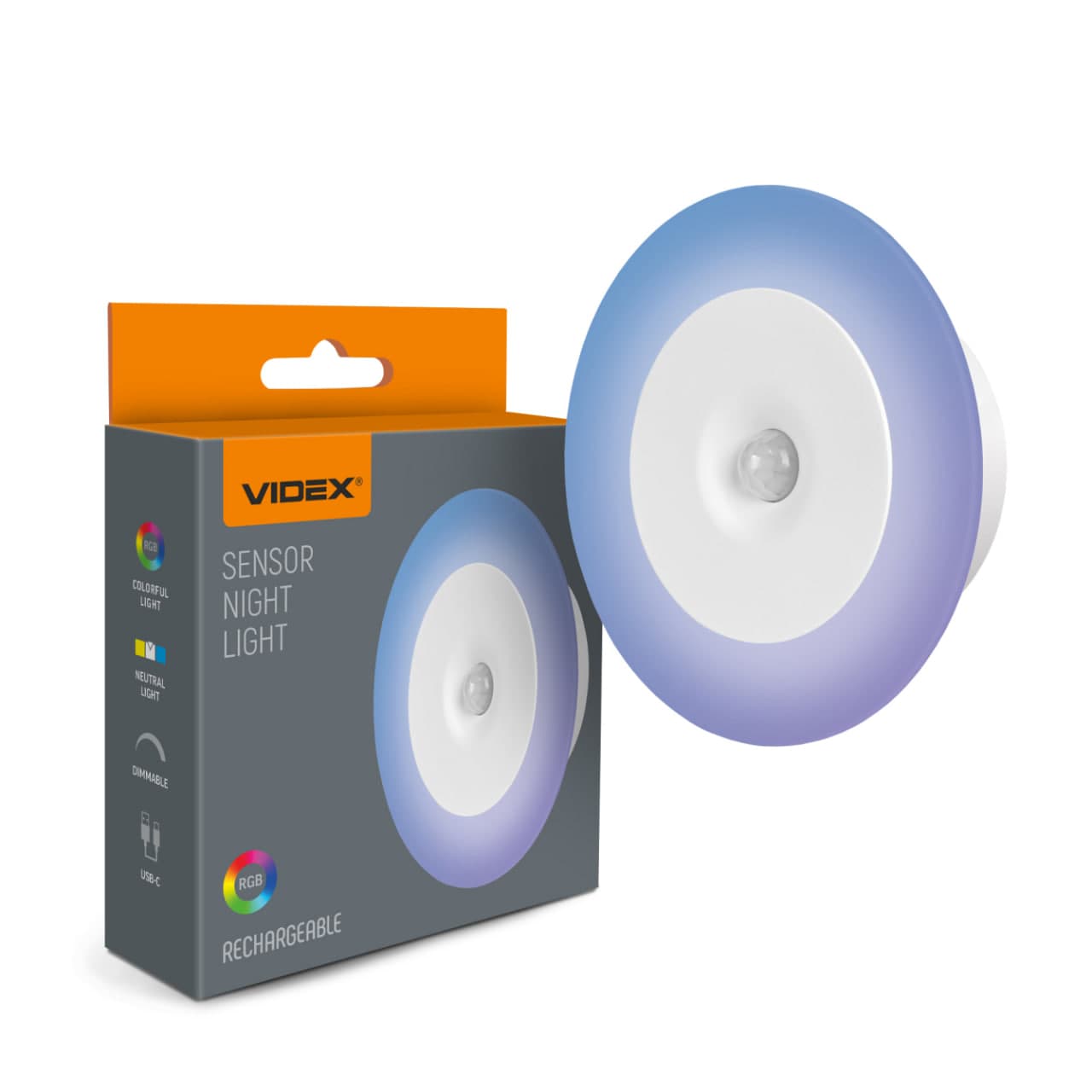 Світильник LED Videx 50Lm 400K акумуляторний з датчиком руху №VL-NL114W-G