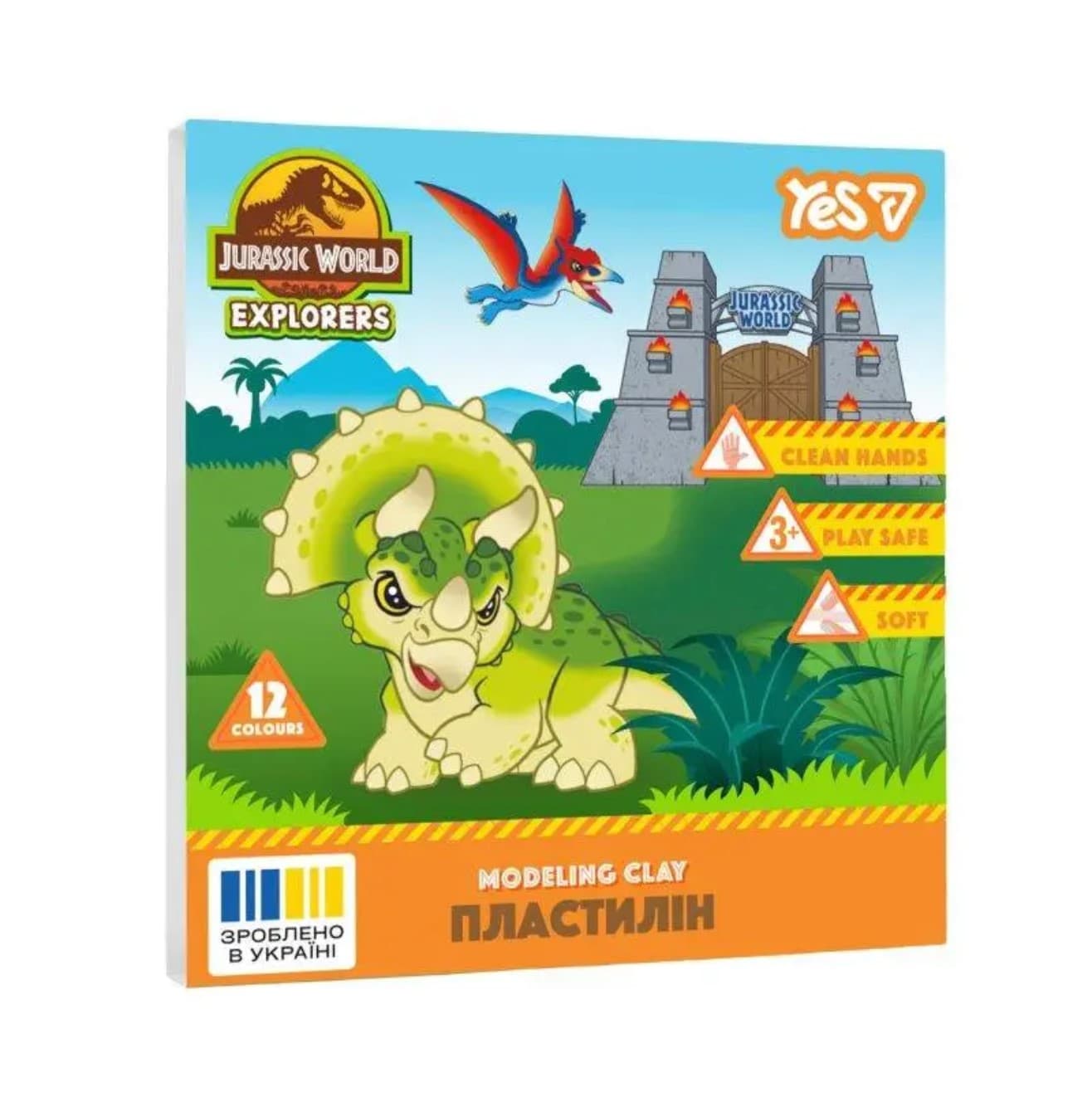 Пластилін "Yes" Jurassic World.Kids 12 кольор. 240гр №540730(14)