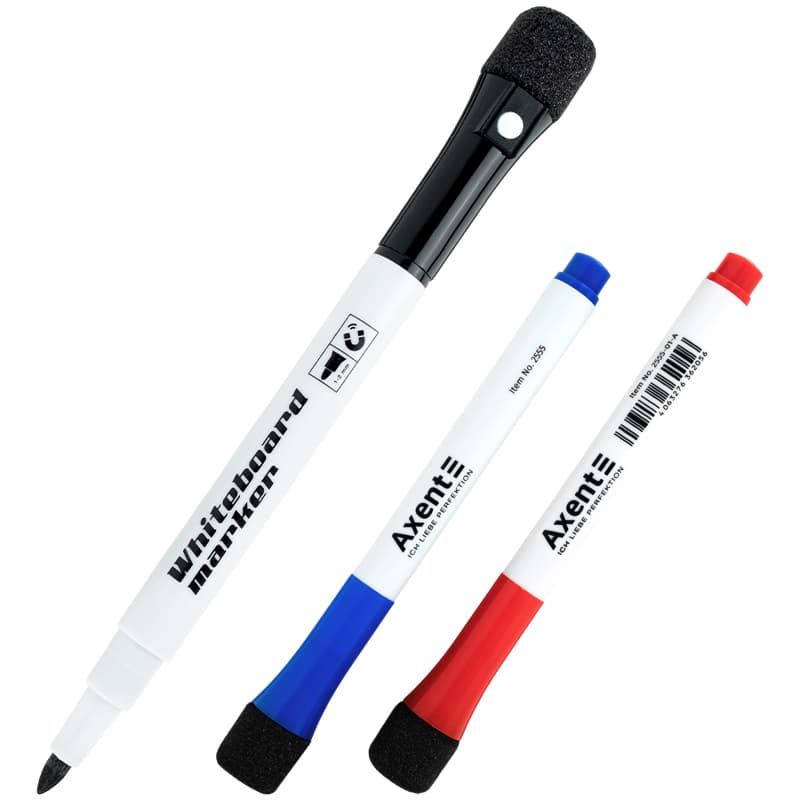 Набір маркерів "Axent" №2555-30-A Whiteboard Magnetic 1-2мм 3 кольор.