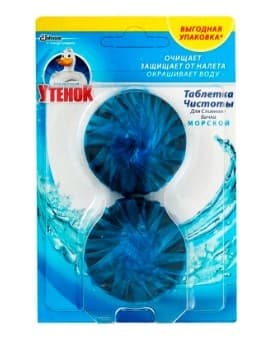 Таблетка-освіжувач в бачок Туалетне Каченя Морський 2x50мл