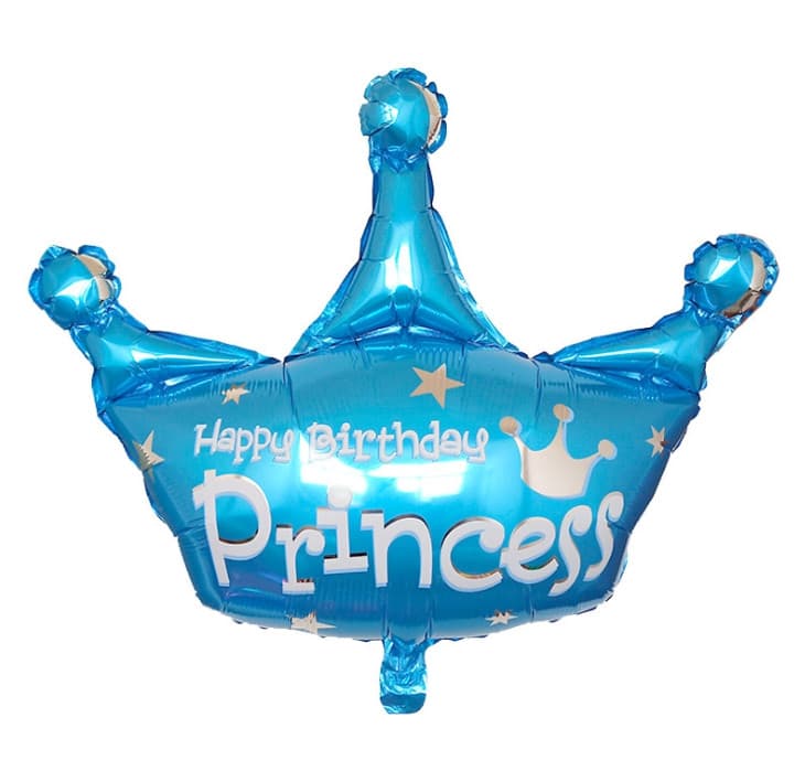 Шарик воздушный фигура фольгированный Корона. Prince голубой №GF-A0218