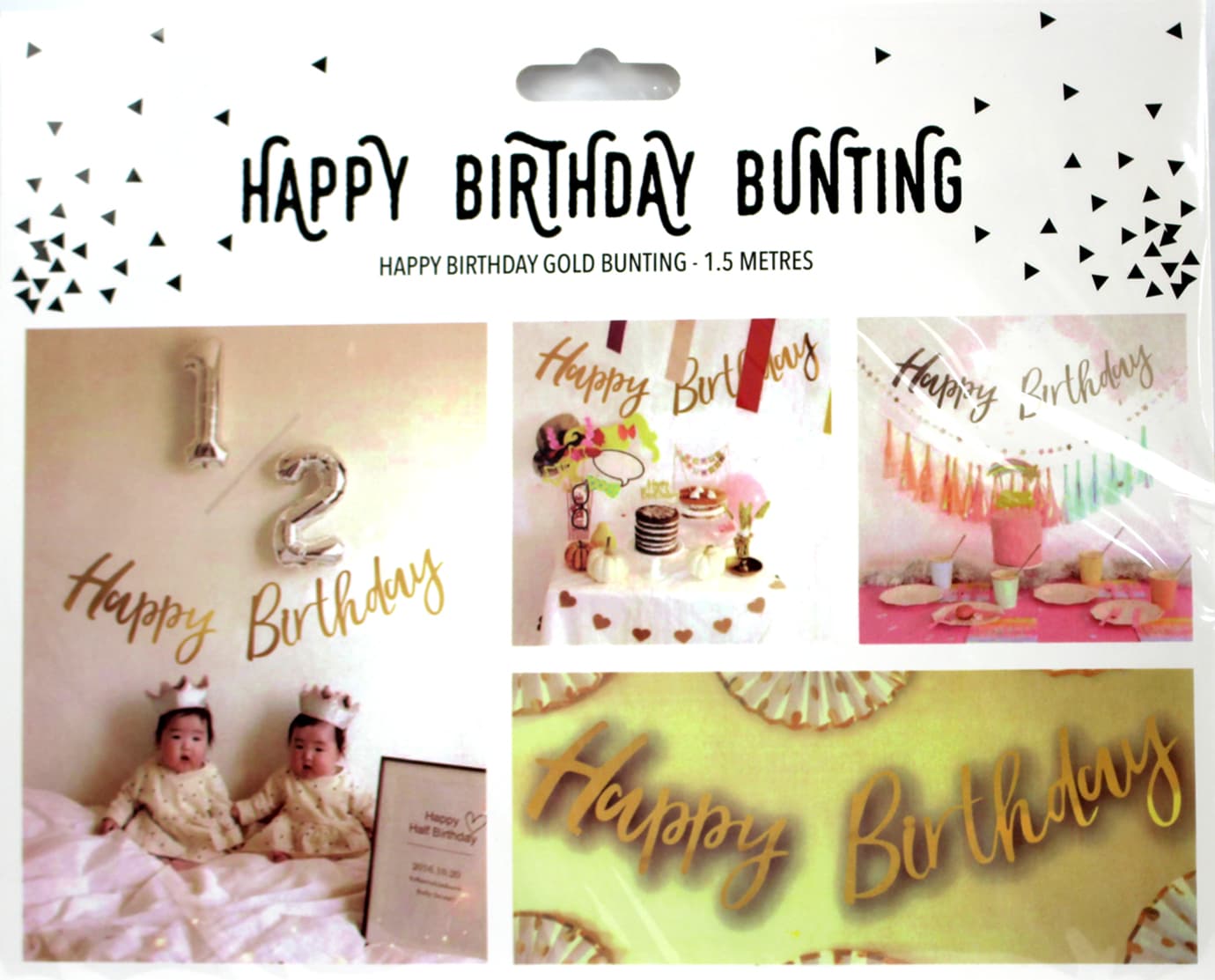 Гірлянда "Happy Birthday" рожеве золото №80204(12)