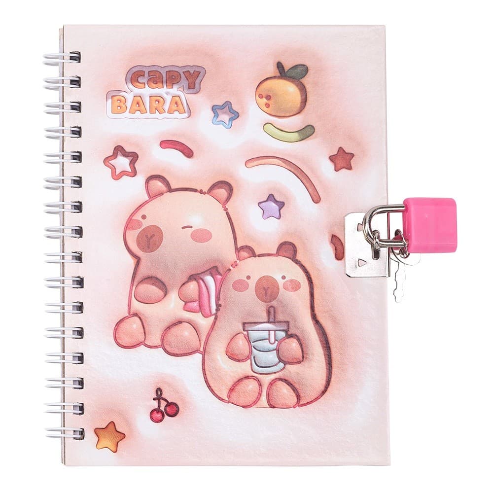 Блокнот пруж. бок. В6 48л. клет. с замком ассорти"Kids line. Capybara2" №ZB.700006/Zibi/