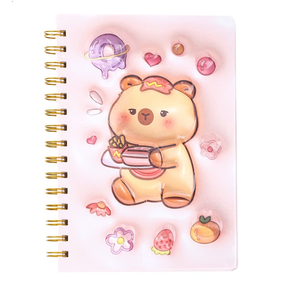 Блокнот пруж. бок. А5 80л. клет. тв. обл. ассорти "Kids line. Capybara" №ZB.700010/Zibi/