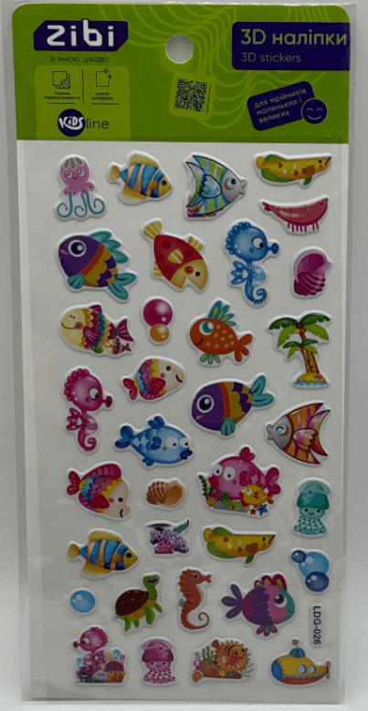 Наліпка 3D "Рифові рибки" 18см, KIDS Line №ZB.63320/Zibi/