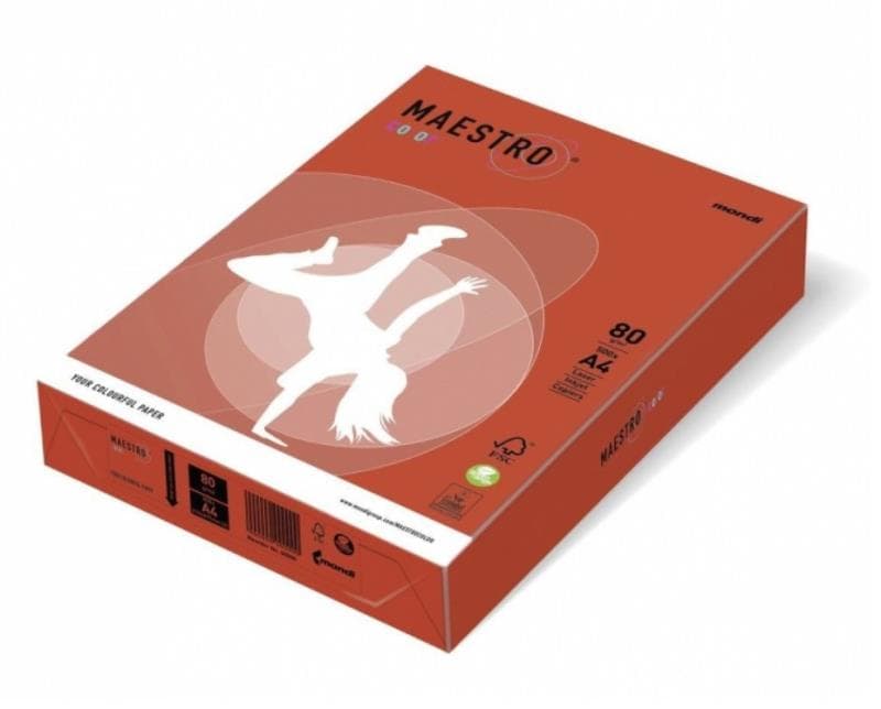 Бумага цветн. А4 80г/м инт. MC ZR09 Brick Red (кирпично-красный)(10)