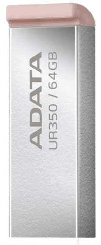 Флеш-пам`ять 64GB "Adata" UR 350 64Gb USB3.2 silver/beige №5495
