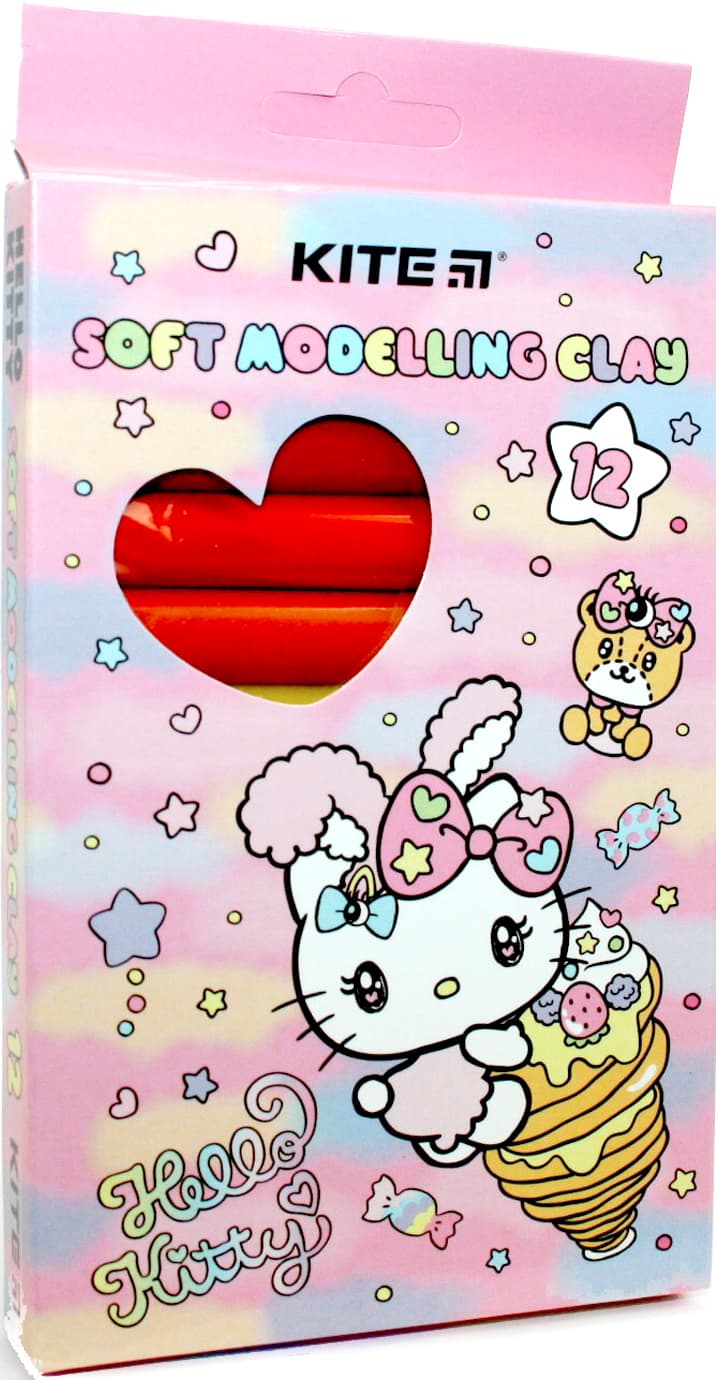 Пластилін "Kite" Hello Kitty 12 кольор. 200гр воск. №HK23-086(60)