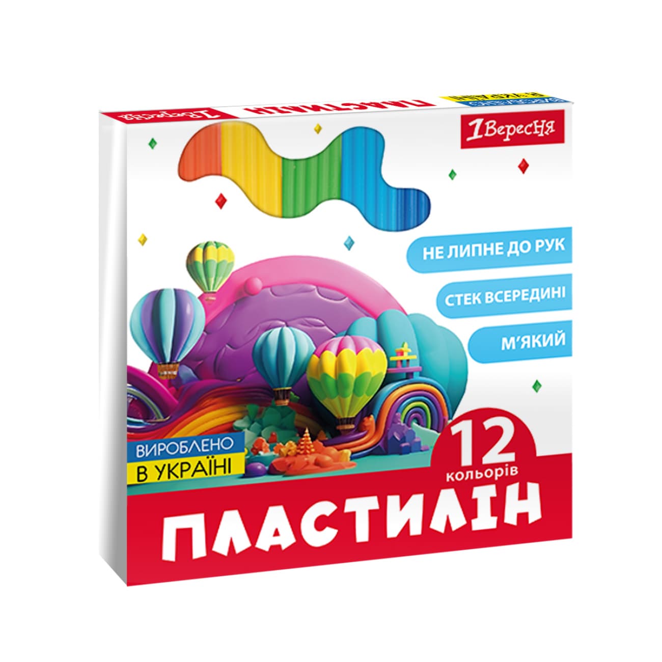 Пластилін "1В" Classic 12 кольор. 240гр №540671(20)
