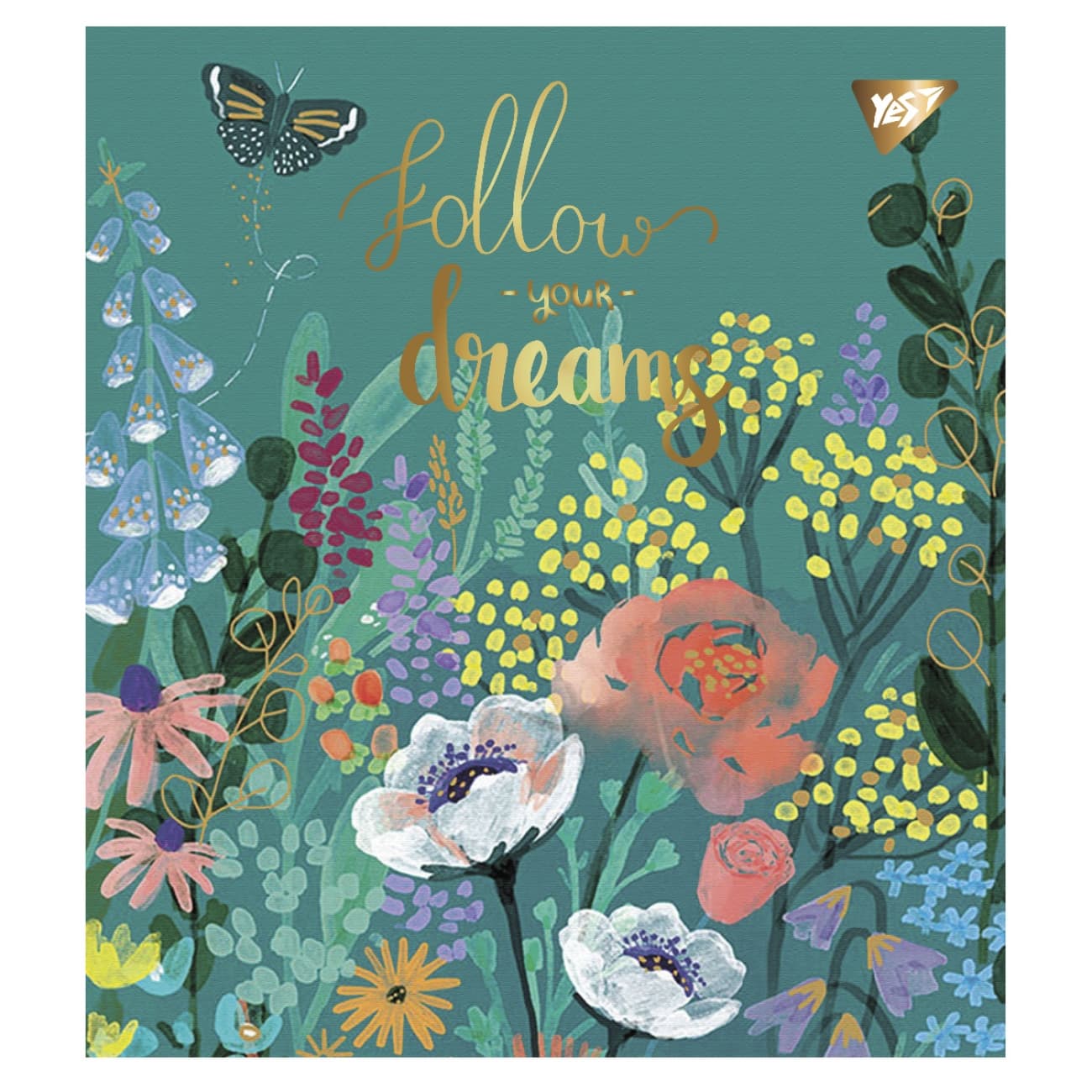 Зошит А5 YES 48арк. лін. мат. ВДЛ+ УФ-виб+Pantone Gold "Follow your dreams" №766888(5)(100)