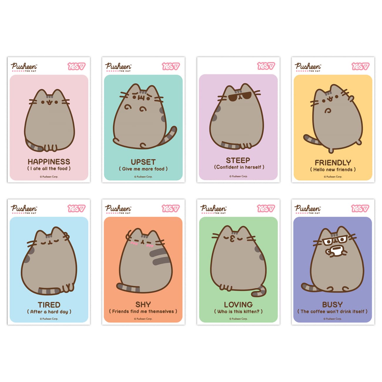 Блокнот А7 48л. клет. Pusheen,клей микс №152570/Yes/(40)