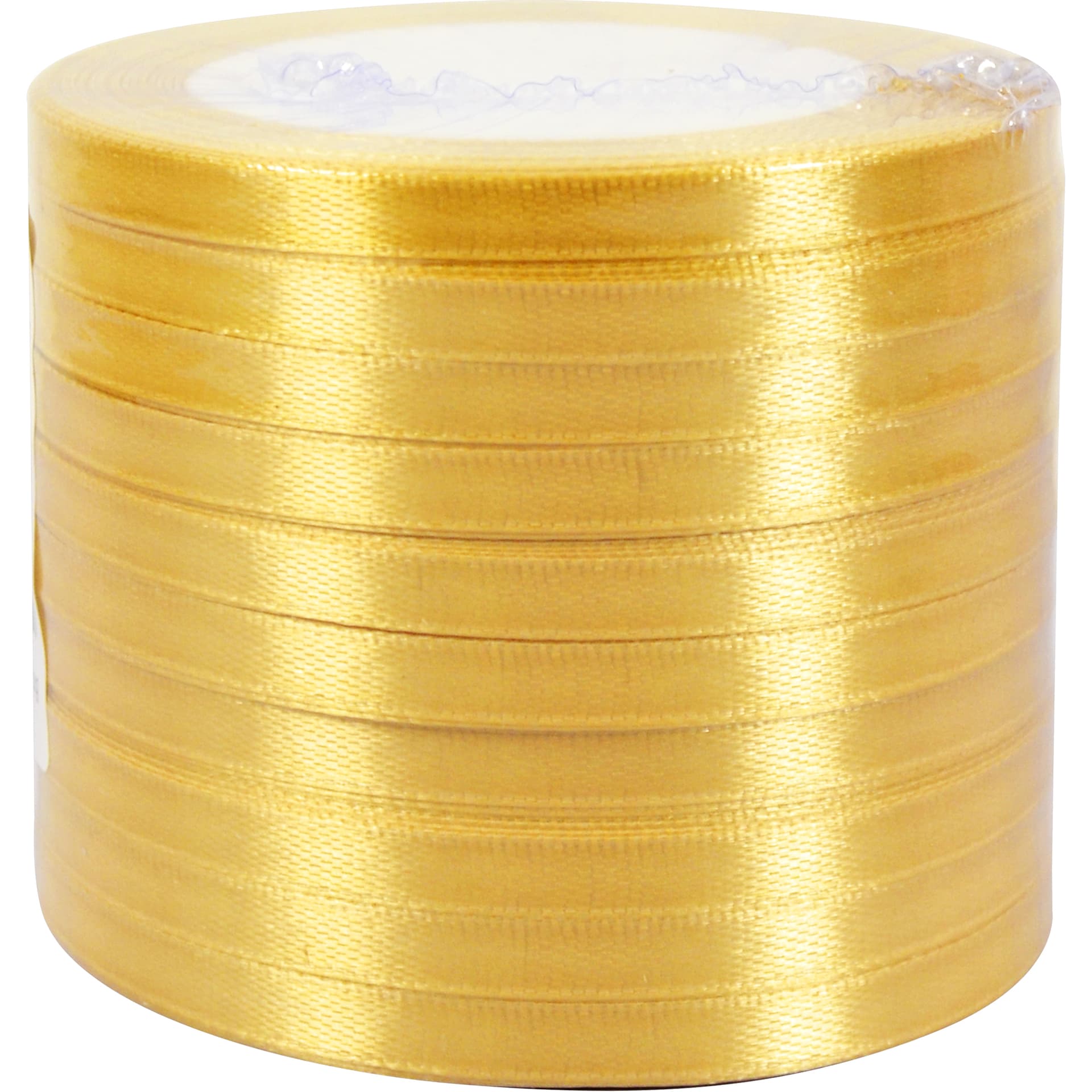 Стрічка атлас 0,6см/22м жовта/тьмяне золото №0623A087F
