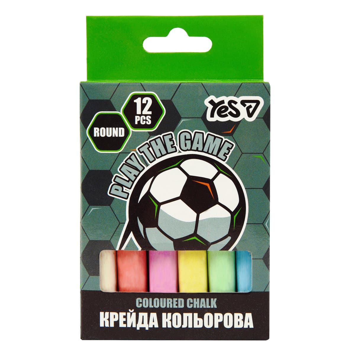 Крейда кольор. "Yes" №400563 12шт Football кругла