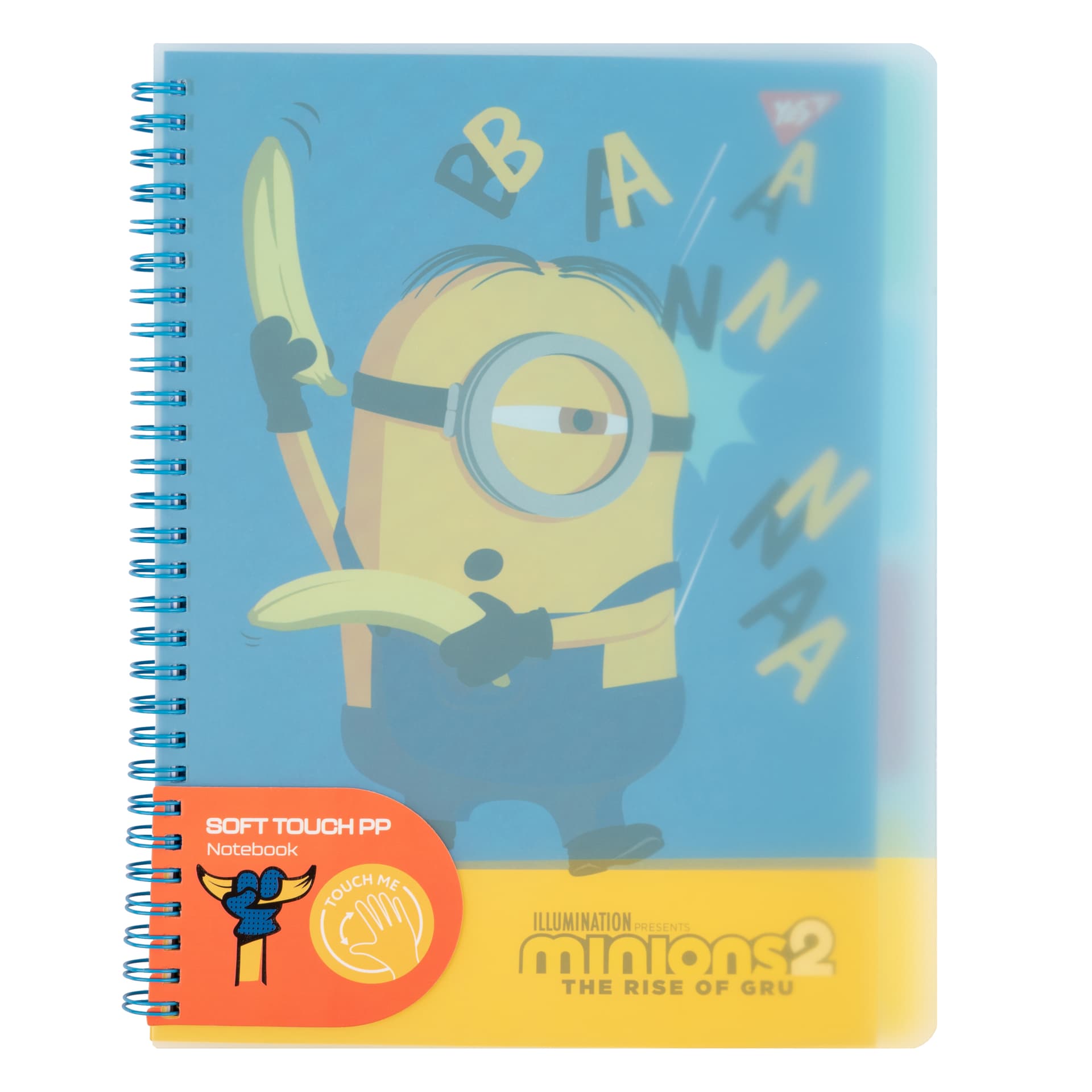 Блокнот пруж. В5 80л. клет. пласт. обл.,софт-тач Minions №765743/Yes/