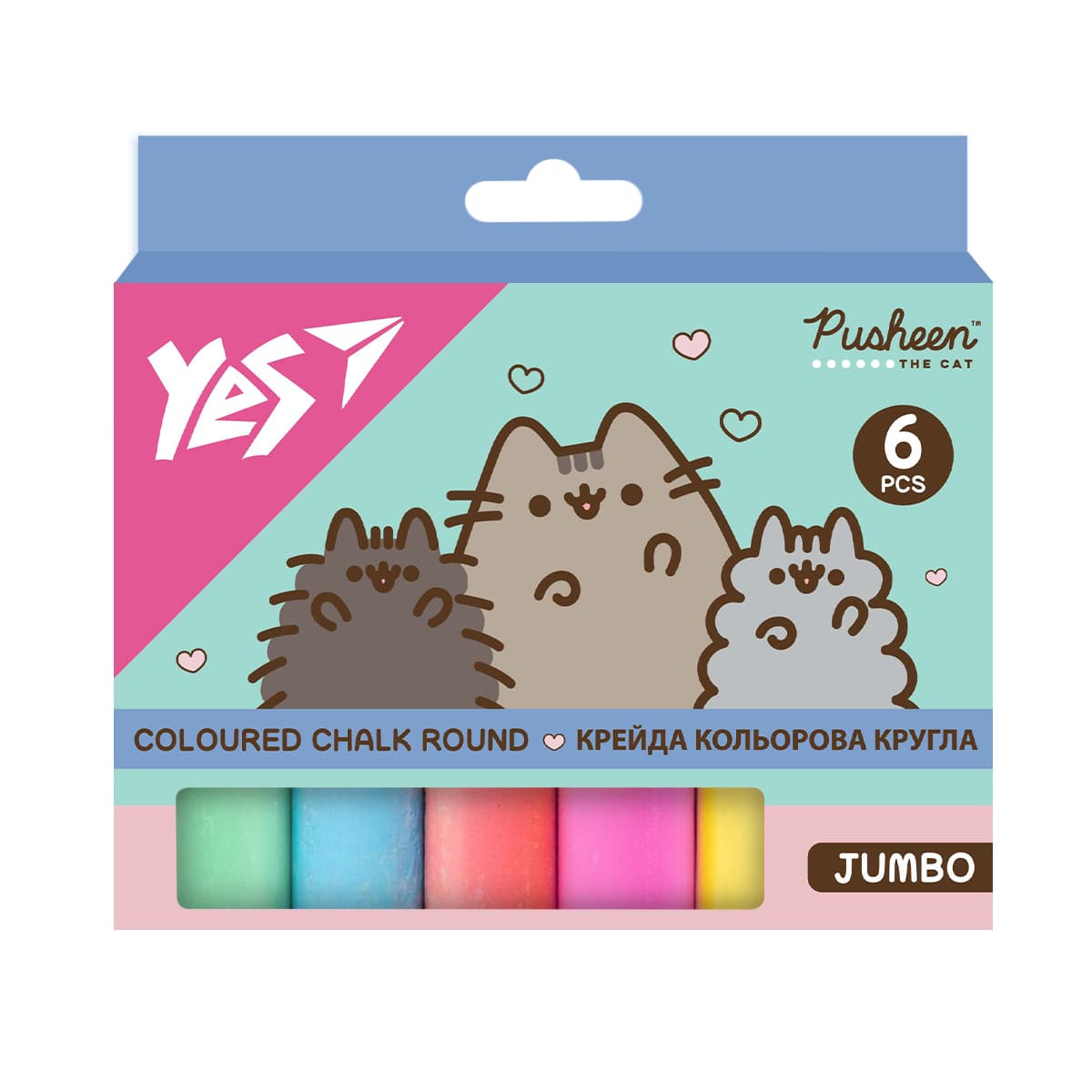 Крейда кольор. "Yes" №400559 6шт Jumbo Pusheen